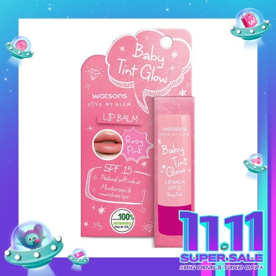 WATSONS Watsons Baby Tint Glow Coral Rose Lip Balm SPF15 3.9g