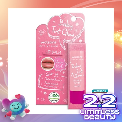 WATSONS Watsons Baby Tint Glow Coral Rose Lip Balm SPF15 3.9g