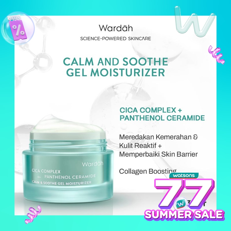 Wardah Cica Complex + Panthenol Ceramide Calm & Soothe Gel Moisturizer 30g