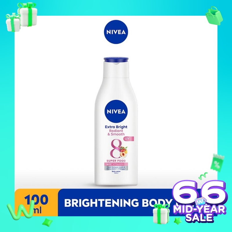 Promo Harga Nivea Body Lotion Extra White Radiant & Smooth 100 ml - Watsons