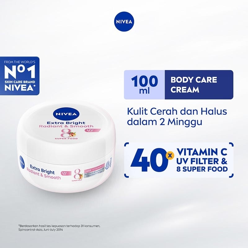 Promo Harga Nivea Body Lotion Extra White Radiant & Smooth 100 ml - Watsons