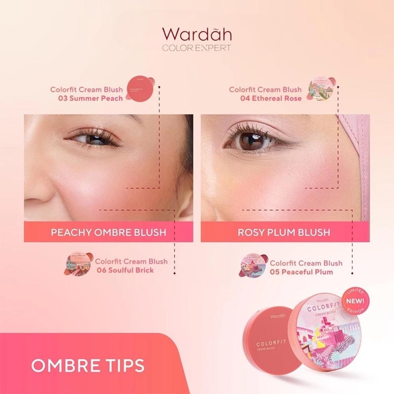 Wardah Colorfit Cream Blush 04 Ethereal Rose 3g