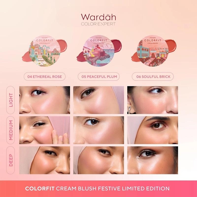 Wardah Colorfit Cream Blush 04 Ethereal Rose 3g