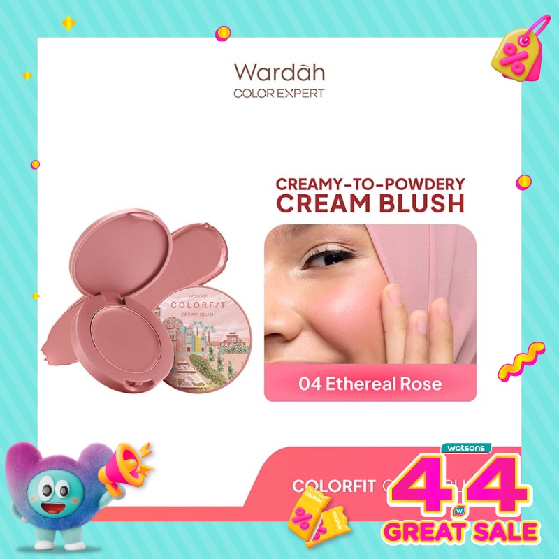 Wardah Colorfit Cream Blush 04 Ethereal Rose 3g