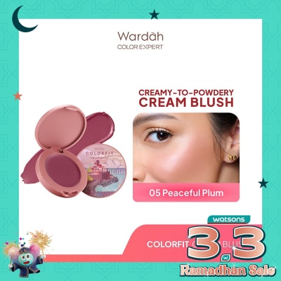 WARDAH Colorfit Cream Blush 05 Peaceful Plum 3g - Formula Ringan dan Teksturnya Creamy