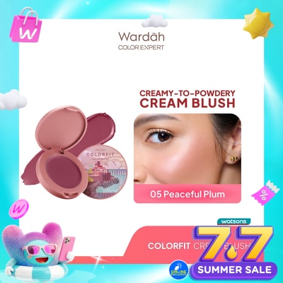 WARDAH - Colorfit Cream Blush 05 Peaceful Plum 3g - Formula Ringan dan Teksturnya Creamy