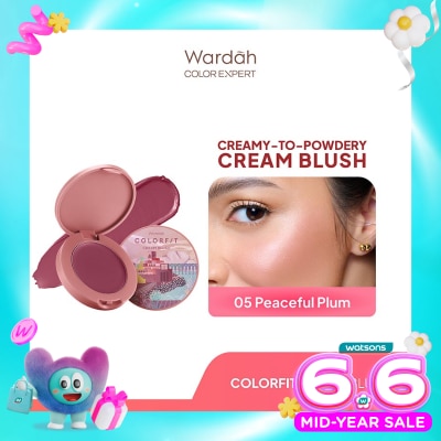 WARDAH - Colorfit Cream Blush 05 Peaceful Plum 3g - Formula Ringan dan Teksturnya Creamy
