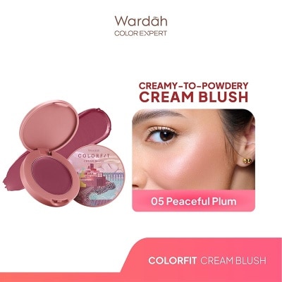 WARDAH Colorfit Cream Blush 05 Peaceful Plum 3g - Formula Ringan dan Teksturnya Creamy