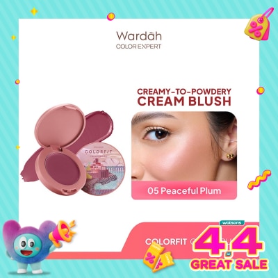 WARDAH - Colorfit Cream Blush 05 Peaceful Plum 3g - Formula Ringan dan Teksturnya Creamy