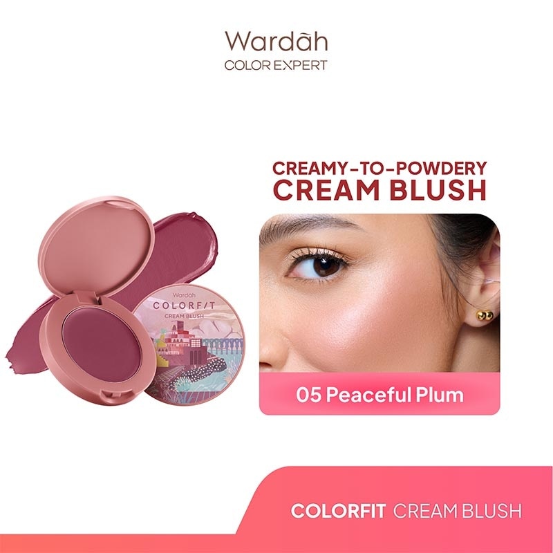 Colorfit Cream Blush 05 Peaceful Plum 3g - Formula Ringan dan Teksturnya Creamy