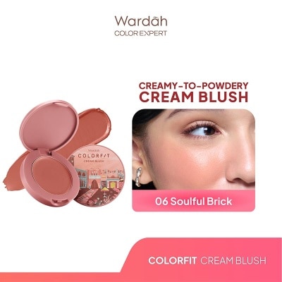 WARDAH Colorfit Cream Blush 06 Soulful Brick 3g - Formula Ringan dan Teksturnya Creamy