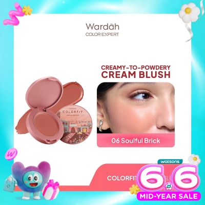 WARDAH - Colorfit Cream Blush 06 Soulful Brick 3g - Formula Ringan dan Teksturnya Creamy