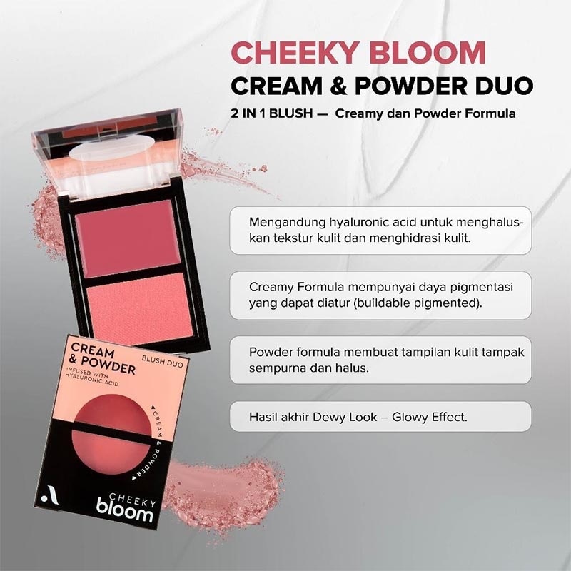 Cheeky Bloom Cream & Powder Blush Duo Rustic Carnation
