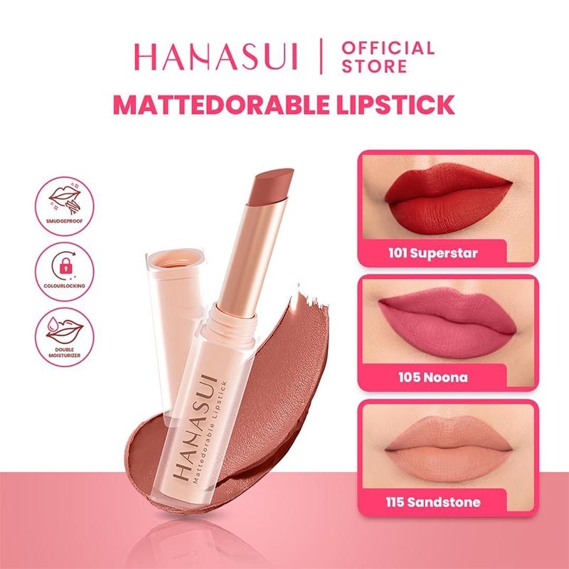 Hanasui Mattedorable Lipstick Peony #111