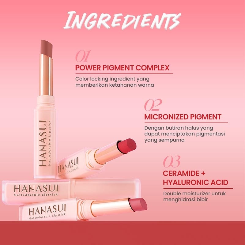 Hanasui Mattedorable Lipstick Tropical #113 2gr x 72