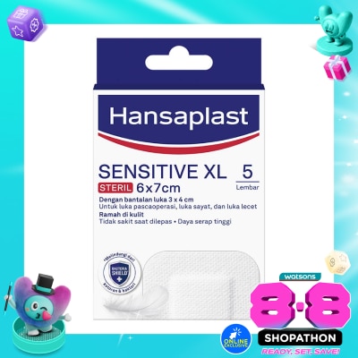 HANSAPLAST - Plester Sensitive Steril XL isi 5 Bantalan Kain Sensitif image