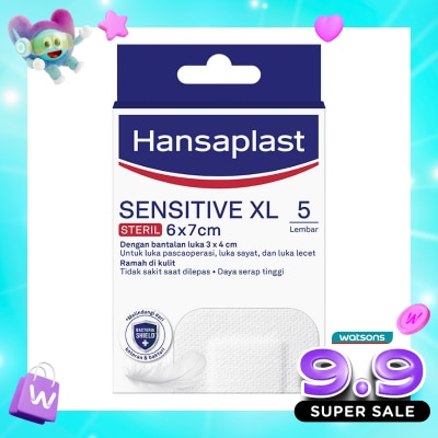 HANSAPLAST - Plester Sensitive Steril XL isi 5 Bantalan Kain Sensitif image