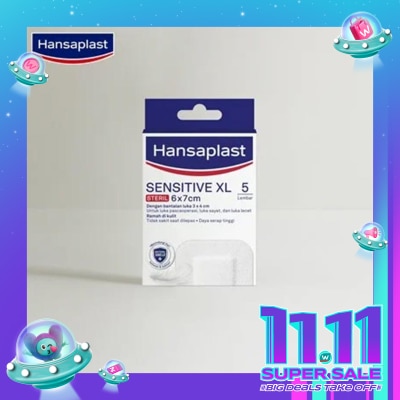 HANSAPLAST Hansaplast Sensitive Steril XL 6 x 7cm 5pcs