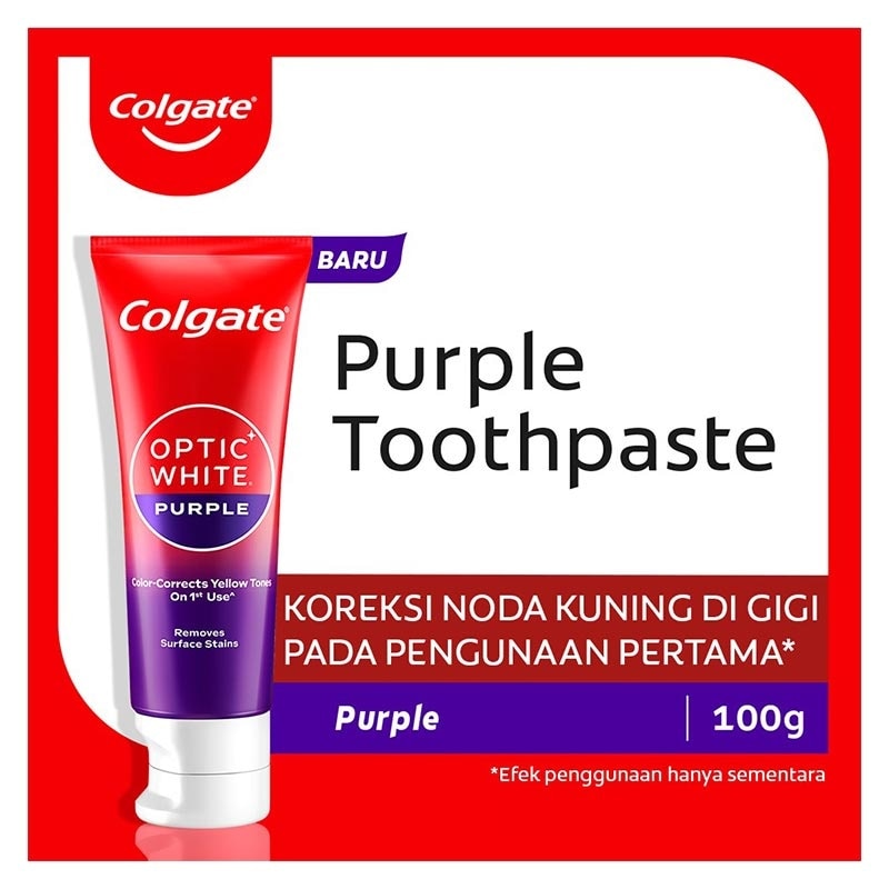 Colgate Optic White Whitening Toothpaste  Purple  100g - Pasta Gigi Pemutih
