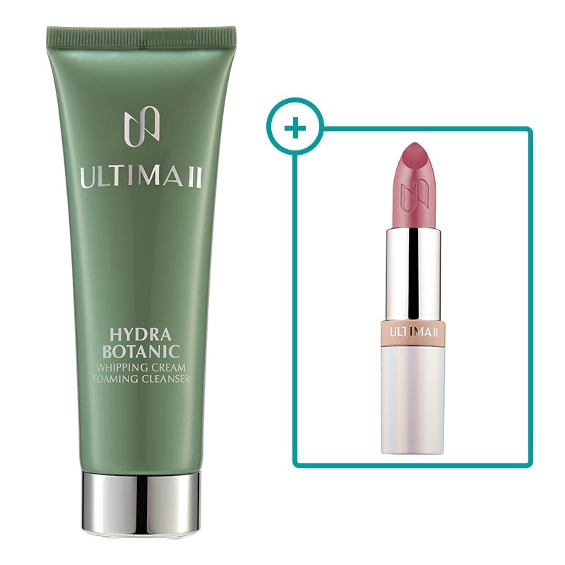 Ultima II Hydra Botanic Whipping Cream Foaming Cleanser + Lipstick 02 Goddess Pink