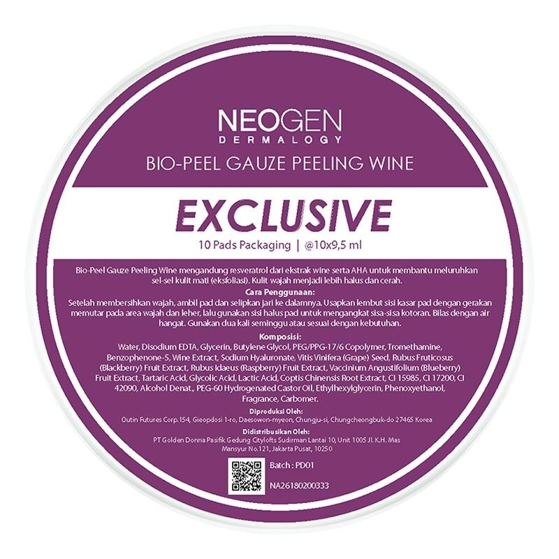 Neogen Bio Peel Gauze Peeling - 10 Pads Wine 10X9.5ml