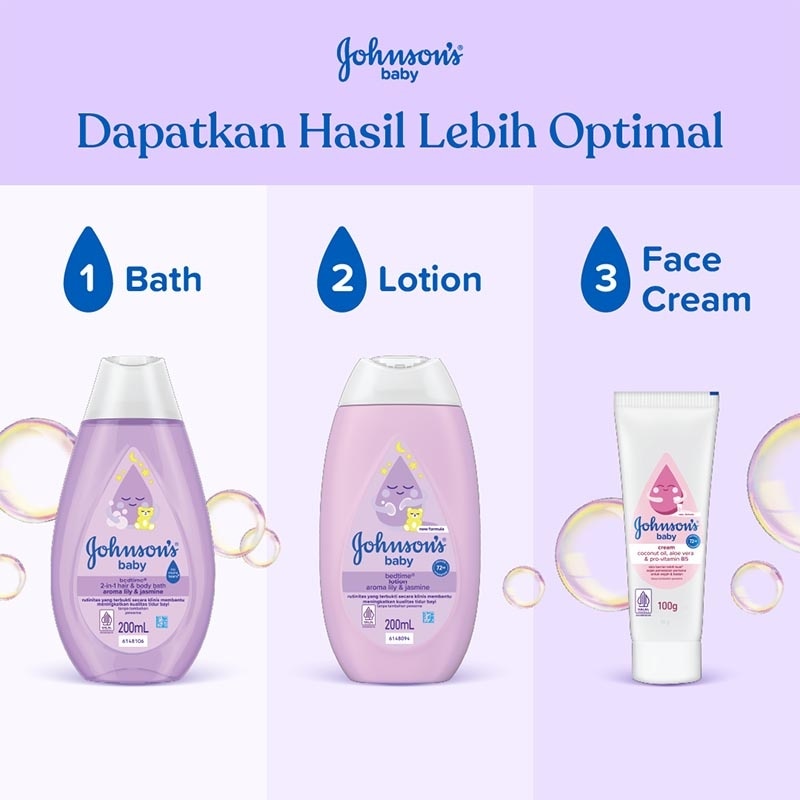 Johnsons Bedtime Hair & Body Baby Bath Pouch 400ml