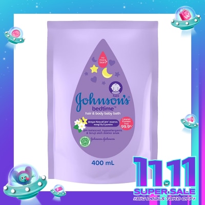 JOHNSON&JOHNSON Johnsons Bedtime Hair & Body Baby Bath Pouch 400ml