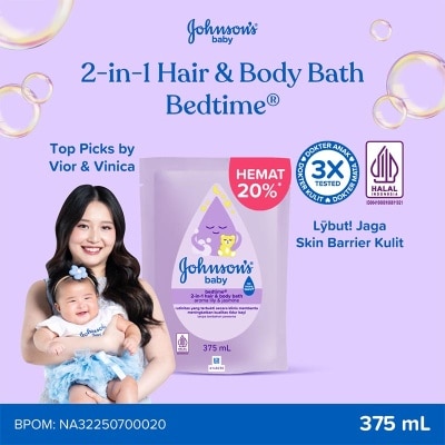 JOHNSON'S - Baby Bedtime Hair & Body Bath Refill 375ml