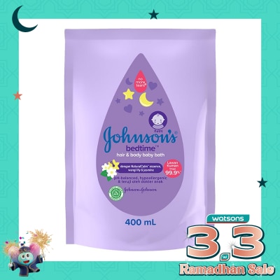 JOHNSON&JOHNSON Johnsons Bedtime Hair & Body Baby Bath Pouch 400ml