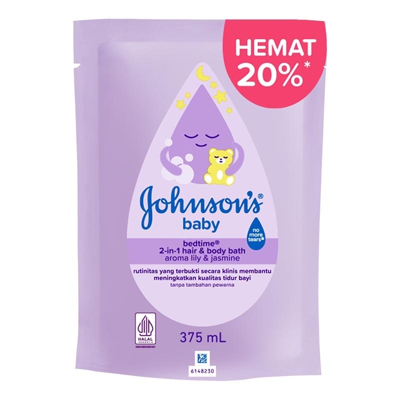 Johnsons Bedtime Hair & Body Baby Bath Pouch 400ml