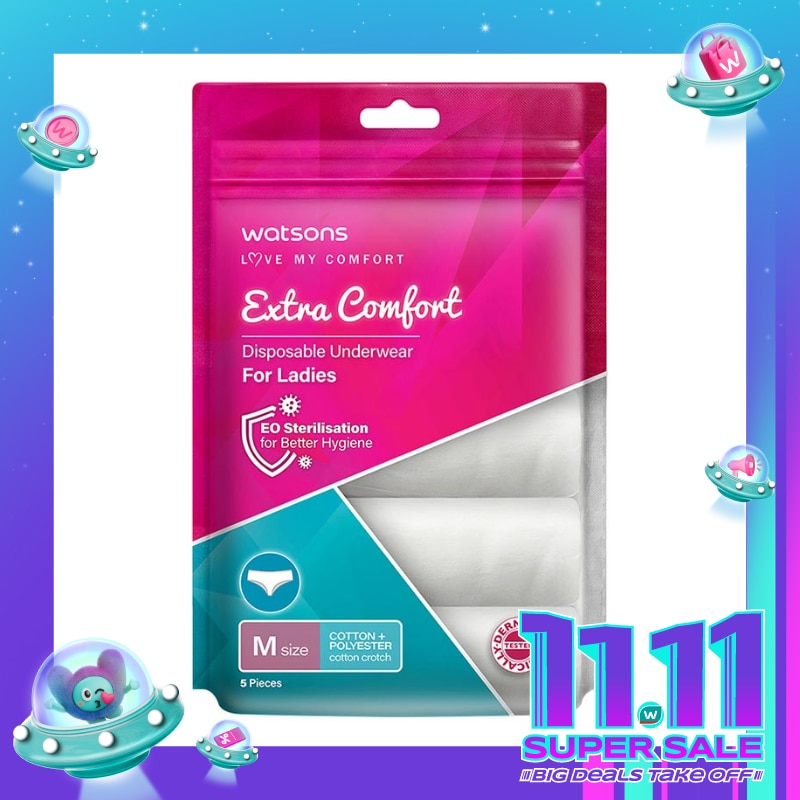 Watsons Disposable Underwear Cotton + Polyester Ladies M 5'S