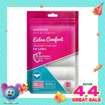 WATSONS - Watsons Disposable Underwear Cotton Crotch Ladies XL 5'S