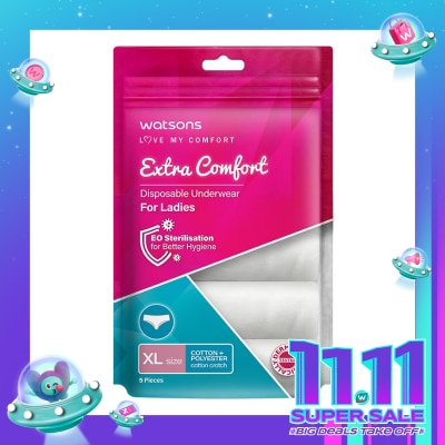 WATSONS Watsons Disposable Underwear Cotton + Polyester Ladies XL 5'S