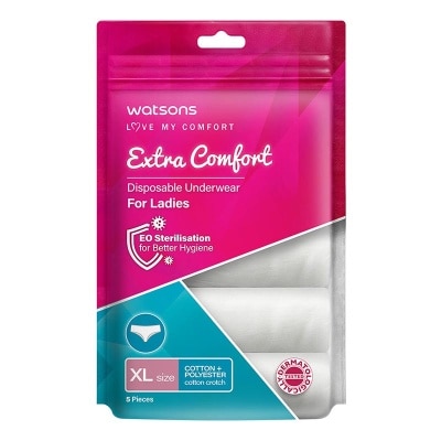 WATSONS Watsons Disposable Underwear Cotton + Polyester Ladies XL 5'S