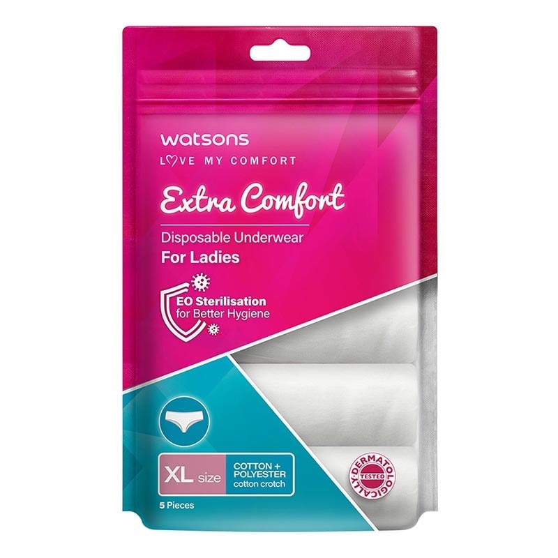 Watsons Disposable Underwear Cotton + Polyester Ladies XL 5'S
