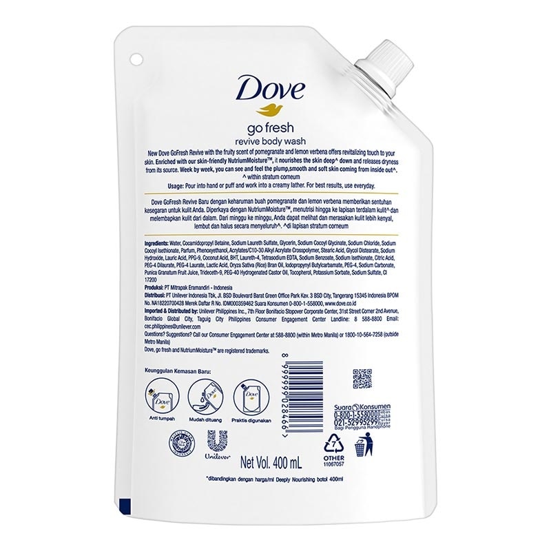 Dove Go Fresh Revive Body Wash Refill 400ml