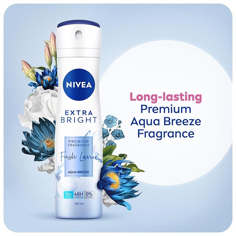 Nivea Extra Bright Premium Fragrance Fresh Lavier Deodorant Spray 150ml