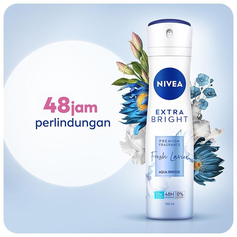 Nivea Extra Bright Premium Fragrance Fresh Lavier Deodorant Spray 150ml