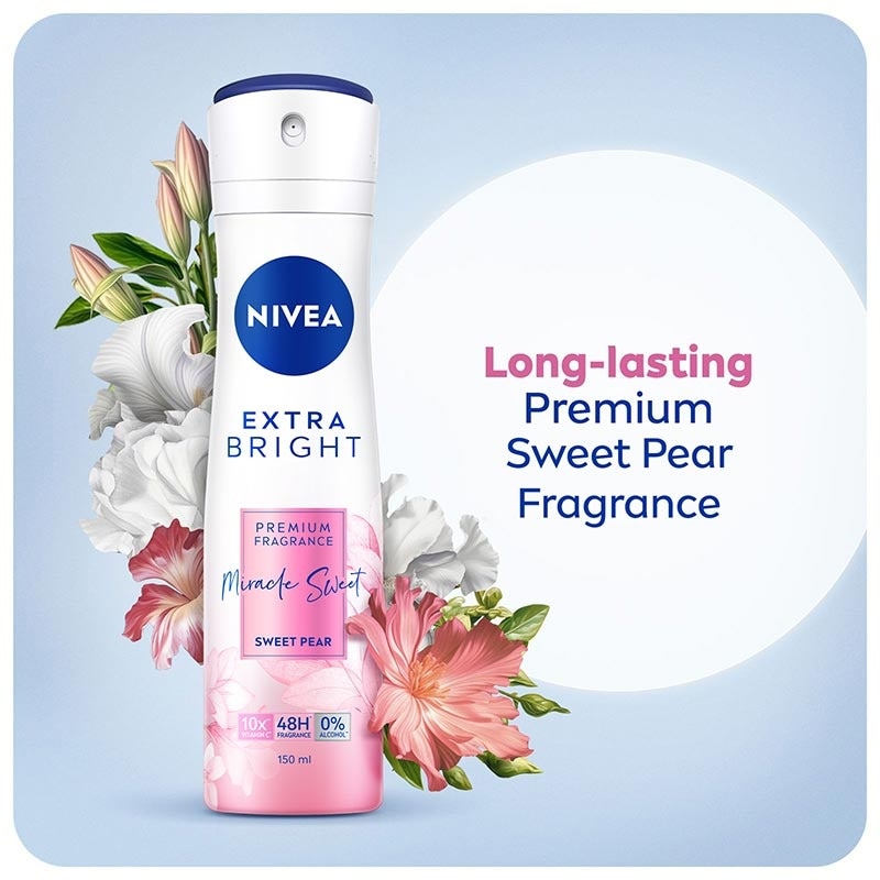 Nivea Extra Bright Premium Fragrance Miracle Sweet Deodorant Spray 150ml