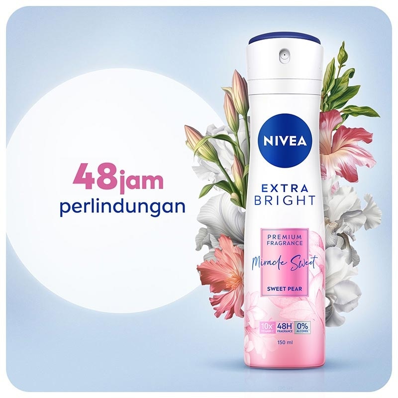 Nivea Extra Bright Premium Fragrance Miracle Sweet Deodorant Spray 150ml