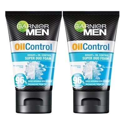 GARNIER (PAKET HEMAT ISI 2) Garnier Men Oil Control Anti Blackheads Brightening Icy Scrub Facial Cleanser Skin Care - 100ml