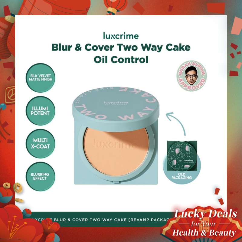 LUXCRIME Blur & Cover Two Way Cake Oil Control Cream Puff