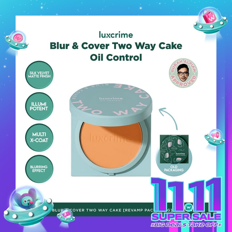 LUXCRIME Blur & Cover Two Way Cake Oil Control Honeycomb