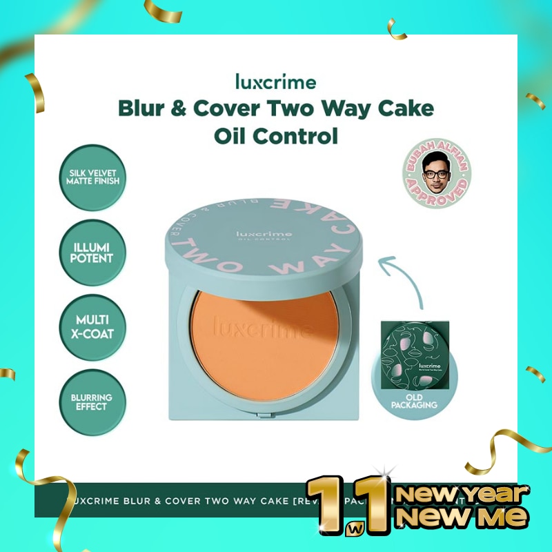 LUXCRIME Blur & Cover Two Way Cake Oil Control Honeycomb