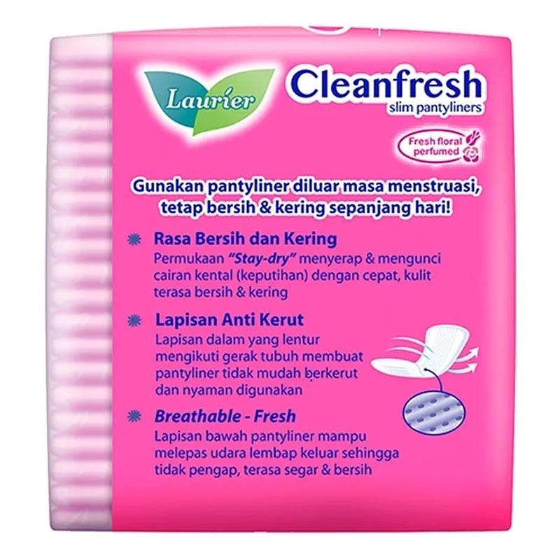 Laurier Pantyliner Cleanfresh Pantyliner Perfumed 20'S