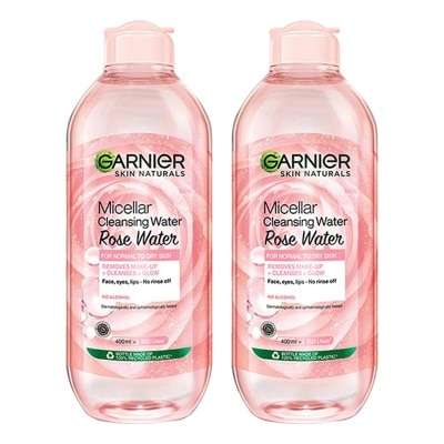 GARNIER (PAKET HEMAT ISI 2) Garnier Micellar Rose Water Clean & Glow - 400 ml - (Skincare Pembersih Wajah Kulit Glowing)