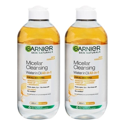 GARNIER (PAKET HEMAT ISI 2) Garnier Micellar Oil Infused Water - 400 ml - (Skincare Pembersih Wajah Dan Makeup Waterproof)