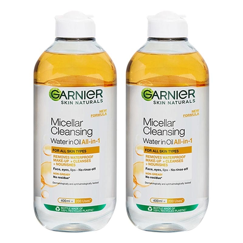 (PAKET HEMAT ISI 2) Garnier Micellar Oil Infused Water - 400 ml - (Skincare Pembersih Wajah Dan Makeup Waterproof)