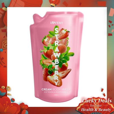 LOVEMY Lovemy Strawberry Cream Body Wash Refill 900ml