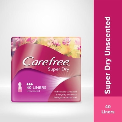 CAREFREE Super Dry Panty Liner Unscented 40s